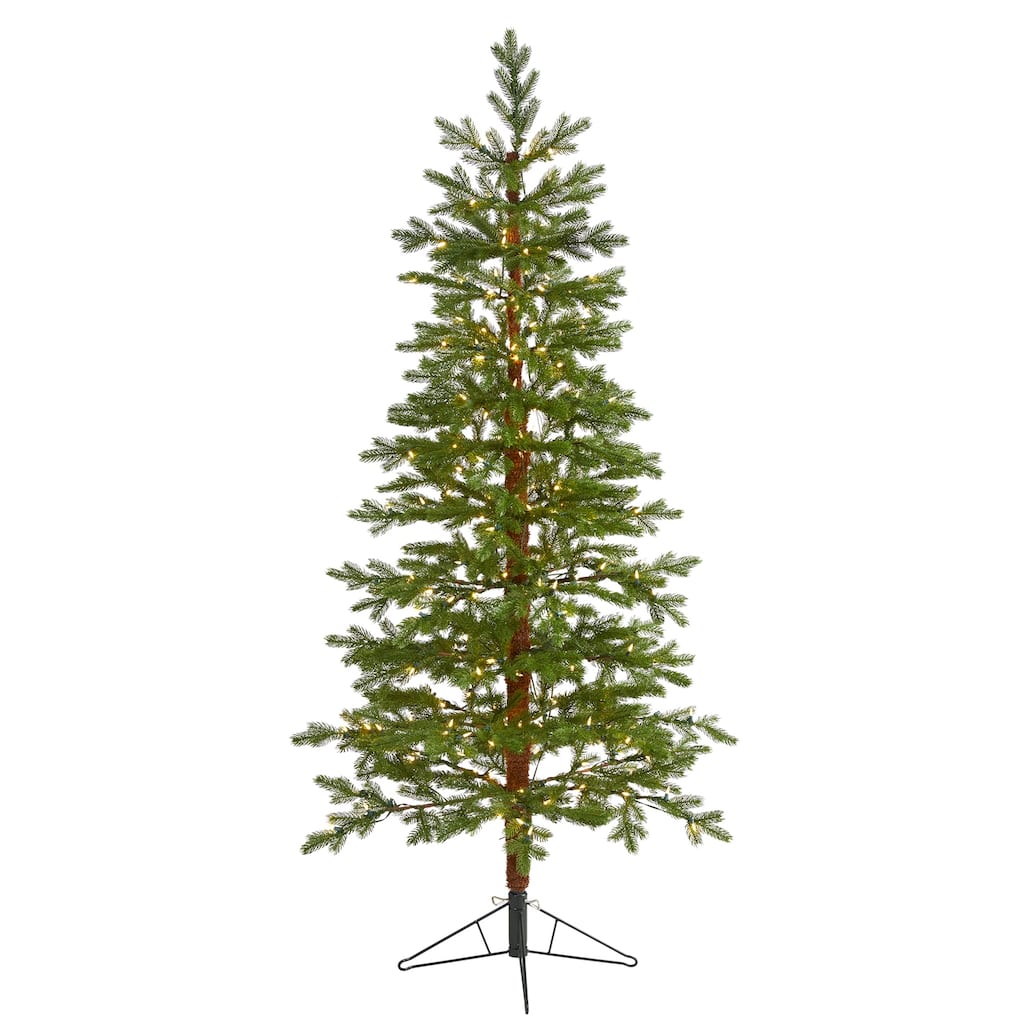 6.5ft. Fir Artificial Christmas Tree with 250 Clear Warm LED Lights and 208 Branches - Charming Holiday X-Mas Glow