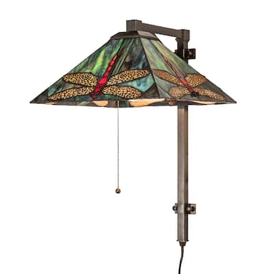 Meyda Tiffany 256594 Prairie 20" Tall Wall Sconce with Stained Glass