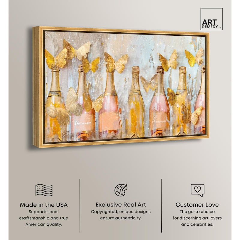Golden Bright Campagne Line Canvas by Art Remedy