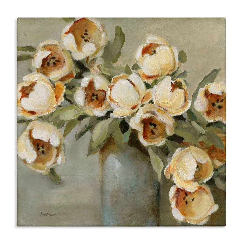 Stupell Curved Flowers in Vase Canvas Wall Art Design By Carol Robinson - 36 x 36