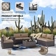 preview thumbnail 101 of 125, Kullavik 13 Pieces Outdoor Patio Furniture Set with Fire Pit Table w/ Wide Armrests