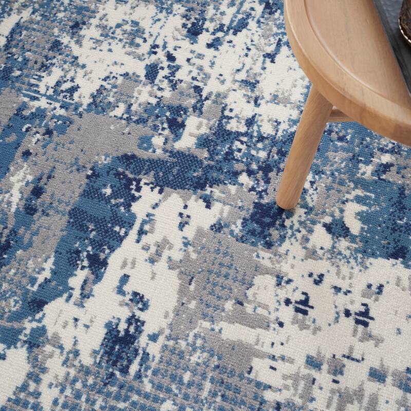 Nourison Grafix Indoor Blue Abstract Area Rug