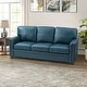 preview thumbnail 45 of 70, Rita Transitional Living Room 3-Seat Genuine Leather Nailhead Sofa with Solid Wood Legs and Removable Cushions TURQUOISE