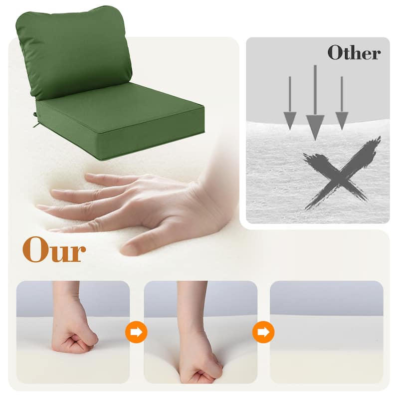 Waterproof Outdoor Deep Seat Cushion Set for Patio Furniture and Chairs