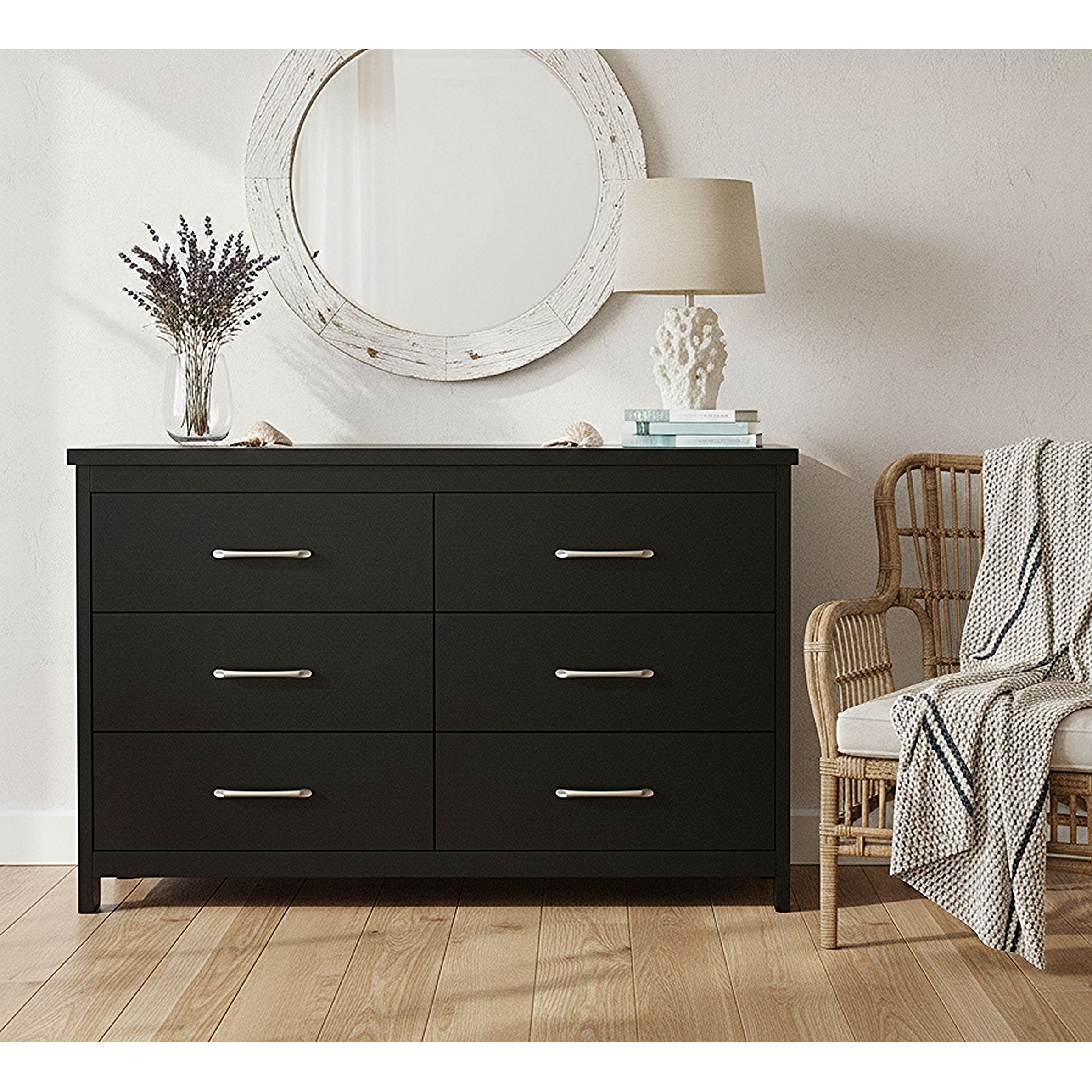 Slide Logic 6 Drawer Low Boy Dresser - Overstock - 41706200 Slide Logic 6 Drawer Low Boy Dresser - Overstock - 41706200