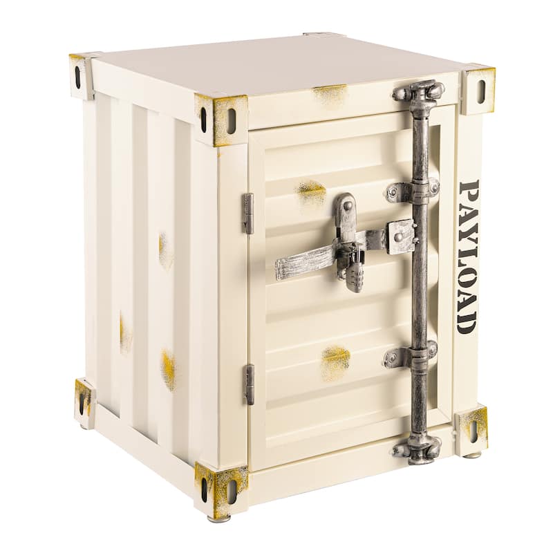 Metal Storage Cabinet with Lock for Home Office Garage and Utility Room Hallway - Off-White