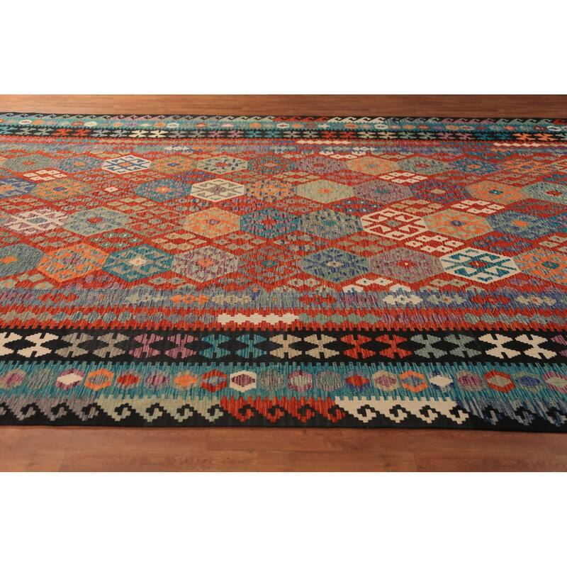 Kilim Oriental Large Rug Hand-Woven Wool Carpet - 10'4"x 16'5"