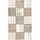 preview thumbnail 1 of 0, ECARPETGALLERY Flat-weave Moldovia Mod Patch Cream, Grey Cotton Kilim - 3'10" x 6'6" 3'10" x 6'6" - Cream/Grey