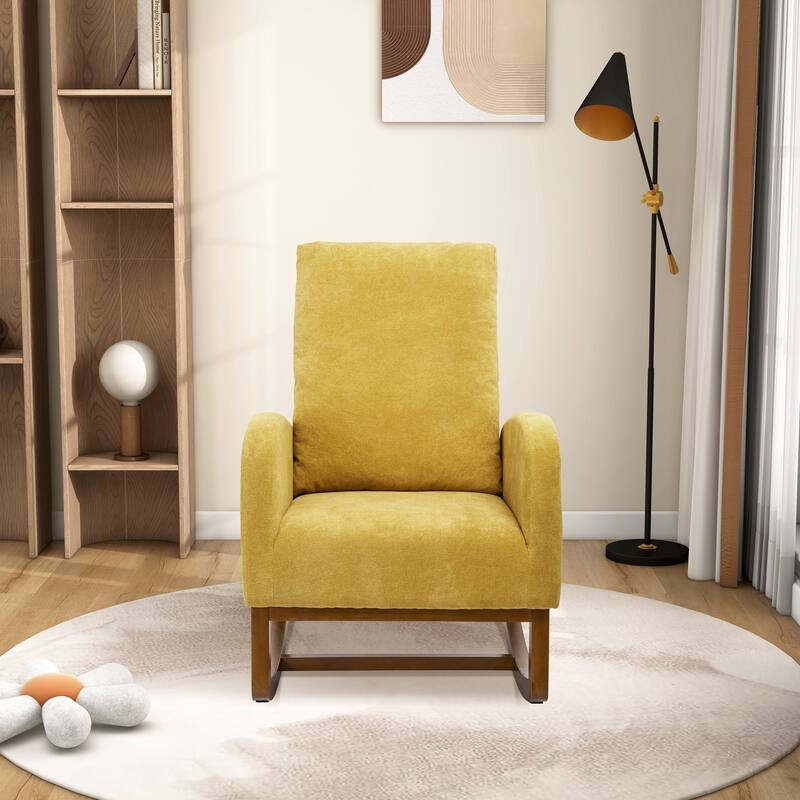 27.2"W Polyester Rocking Chair with Side Pocket