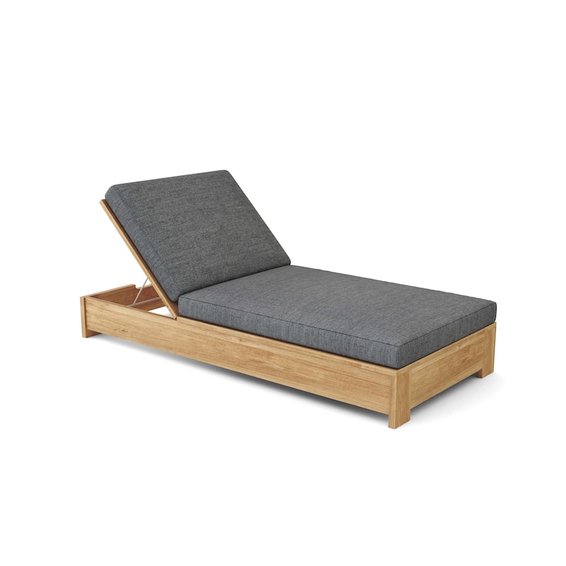 Madera Teak Outdoor Chaise Lounge - Adjustable - Cast Charcoal