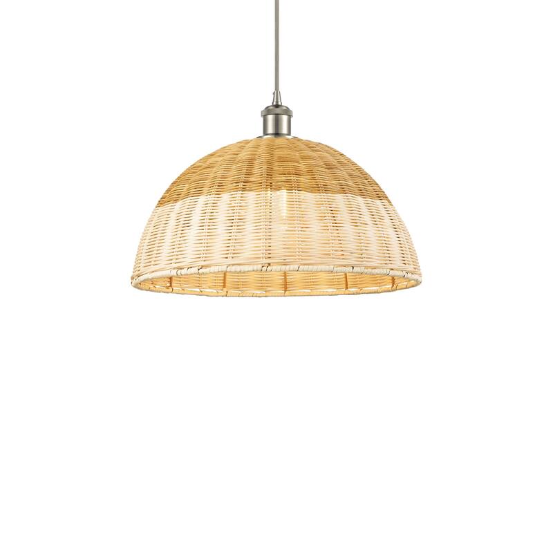 Innovations Lighting 516-1P-11-16 Bristol Natural II Pendant Bristol - Brushed Satin Nickel / Natural