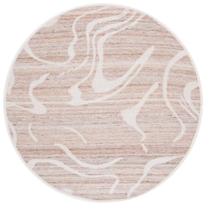 SAFAVIEH Handmade Sahara Sienna Modern & Contemporary Rug - 6' Round - Natural/Ivory
