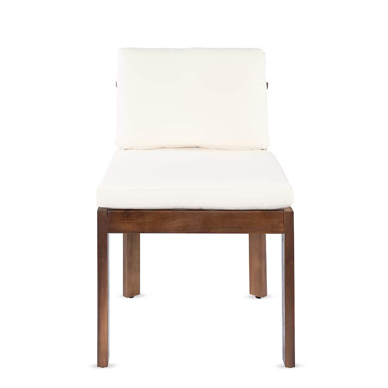 Christopher Knight Home - Modern Wooden Outdoor Dining Chair with Cushions