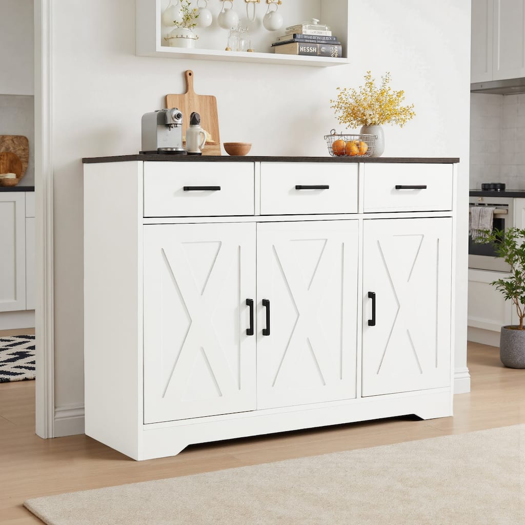 Traditional 3 Drawer Sideboard Storage Cabinet