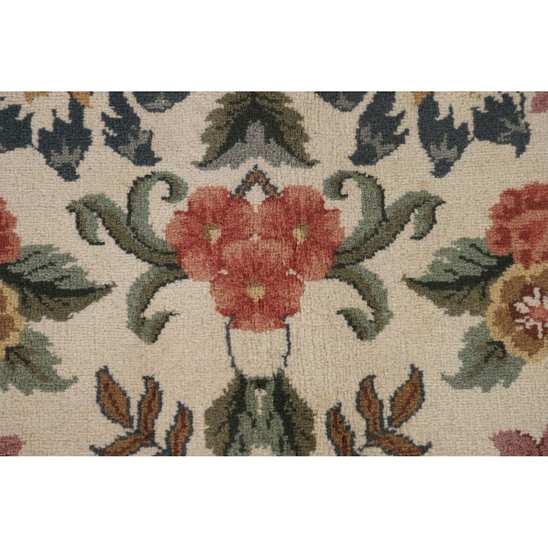 All-Over Floral Aubusson Chinese Area Rug Handmade Wool Carpet - 8'9"x 12'3"