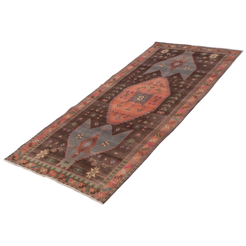 ECARPETGALLERY Hand-knotted Konya Anatolian Brown Wool Rug - 4'6 x 10'5