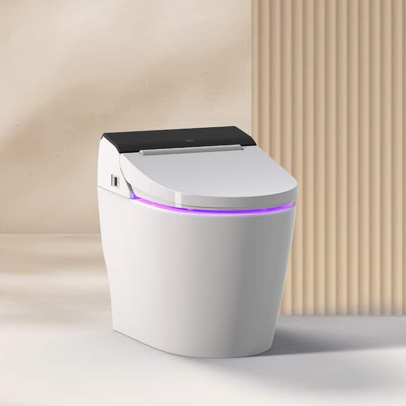 VOVO STYLEMENT Tankless UV LED Sterilization Smart Toilet in White - N/A
