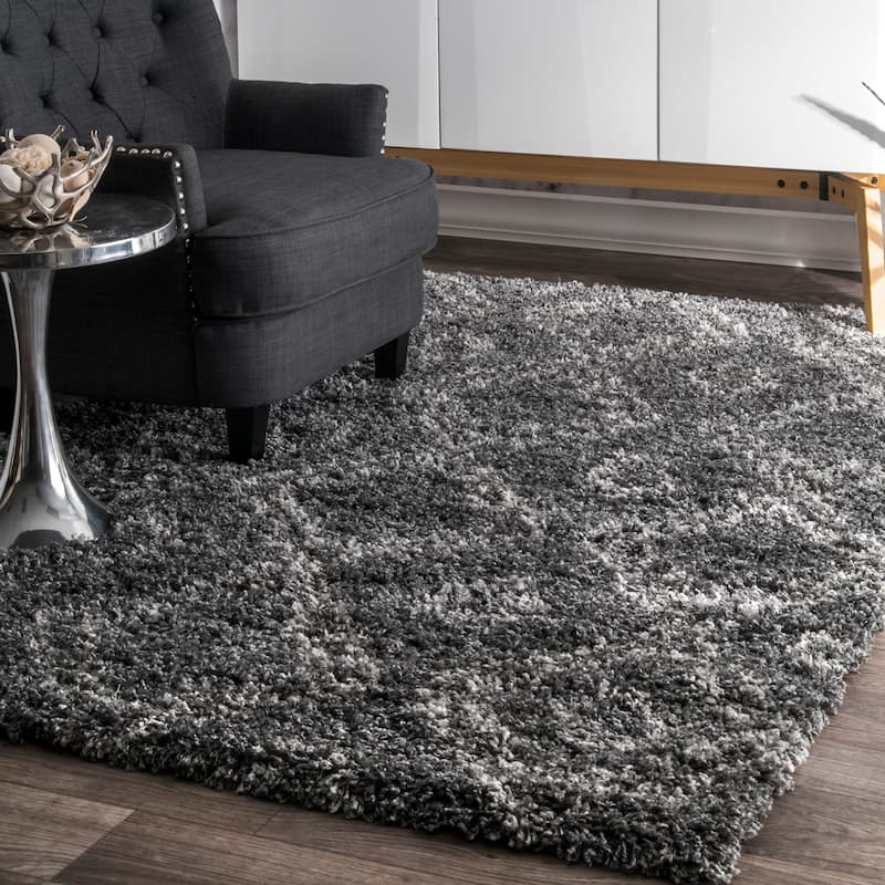 Nuloom Iola Geometric Shag Area Rug - 4' x 6' - Grey - Runner