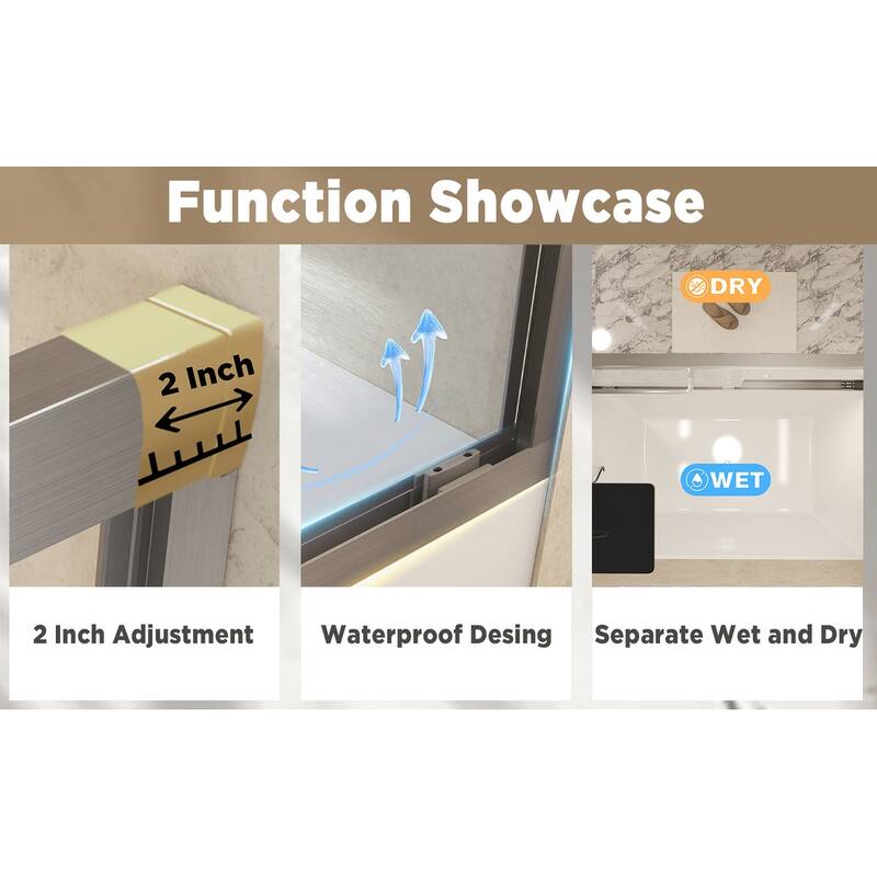 Aluminum Frame Double Sliding Shower Door