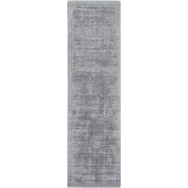 Hand-Loomed Kesgrave Viscose Rug - Charcoal - 2' 3" x 8'