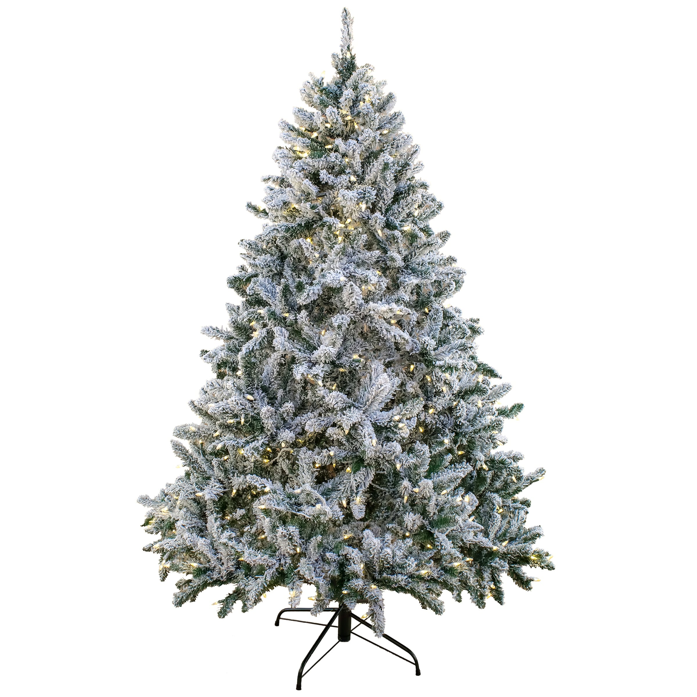 National Tree Company 9 ft. Pre-lit Artificial Snowy Hudson Hinged Tree with PowerConnect , 1200 Warm White LED Lights- UL