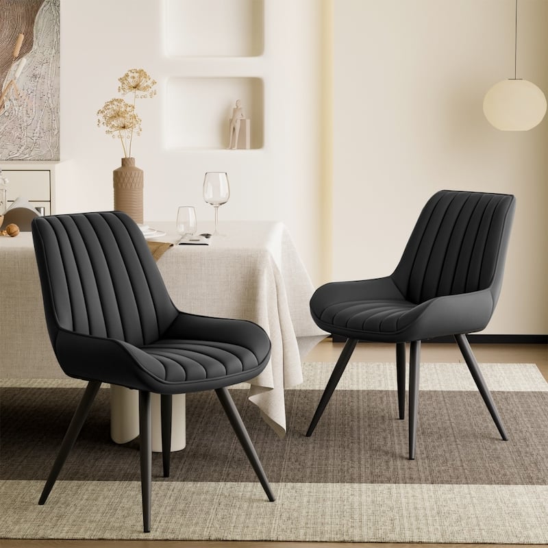 4-piece Modern Upholstered Dining Chairs Set with Metal Legs (Excluding Table)