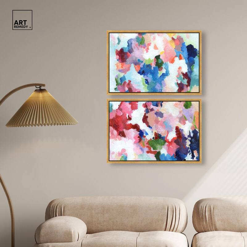 Bold Color Swirlz Canvas Set of 2 by Art Remedy