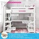 preview thumbnail 21 of 31, Max and Lily Twin Size High Loft Bed with Wraparound Desk and Shelves