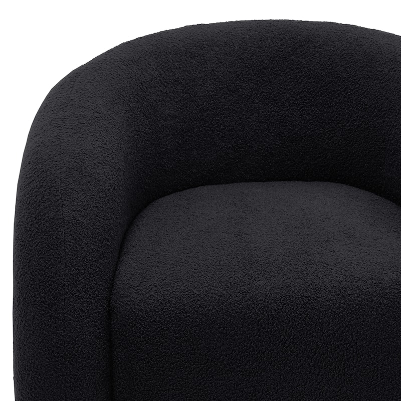 Boucle Swivel Accent Chair Round Barrel Armchair Set of 2