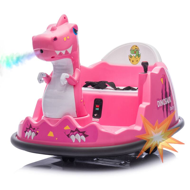 12V Kids Ride On Bumper Car W/Control, Spray With Light, 360 Degree Rotation, Safety Anti-Collision Strip, Music, Age 2-5.