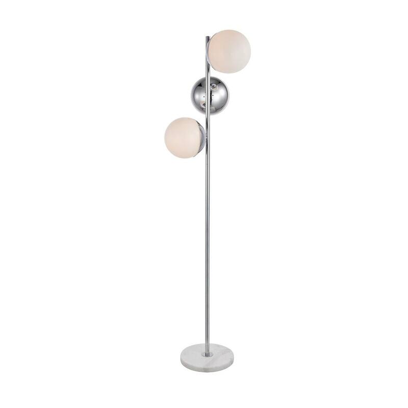 3-Light Floor Lamp with Frosted White Glass