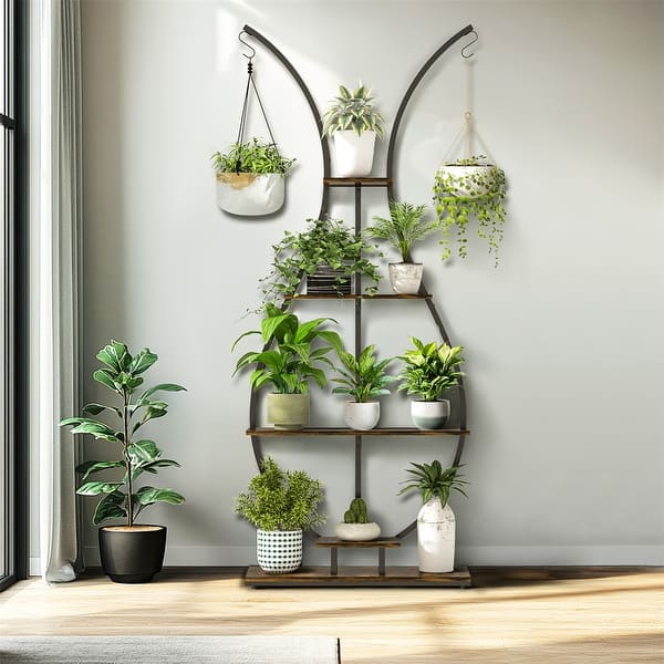 Industrial Multi Tiers Plant Flowers Stand Vase Shaped Planter Display Rack for Indoor Outdoor