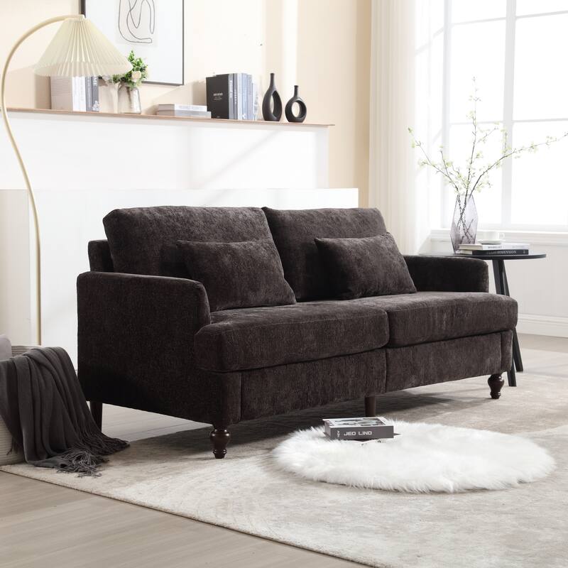 Modern chenille Fabric Loveseat