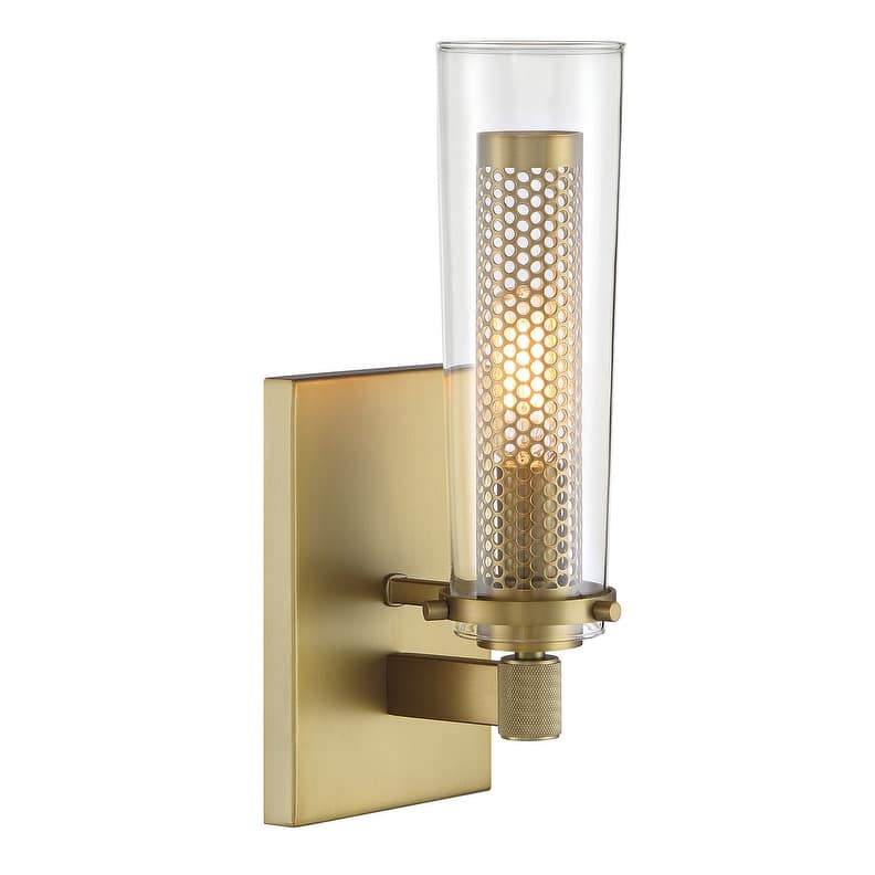 Minka Lavery 2181 Emmerham 12" Tall Wall Sconce with Clear Glass Shade - Soft Brass