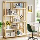 preview thumbnail 1 of 18, 6-Tier Etagere Bookcase, Modern Industrial Staggered Bookshelf