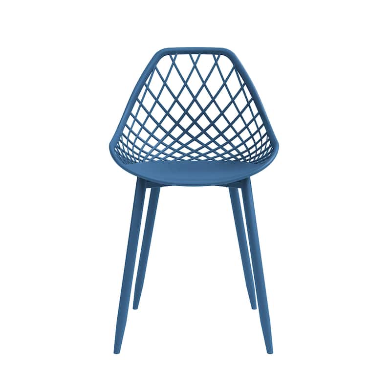 Kurv™ Mid-Century Modern Dining Chair with Steel Legs for Indoors or Outdoors - Set of 2