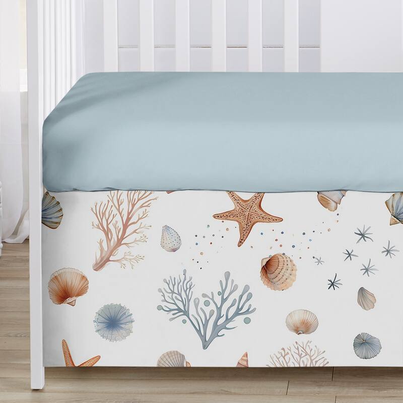 Sweet Jojo Designs Ocean Seashells Boy, Girl, Unisex/Gender Neutral 4-piece Nursery Crib Bedding Set Nautical Beach Theme Nature