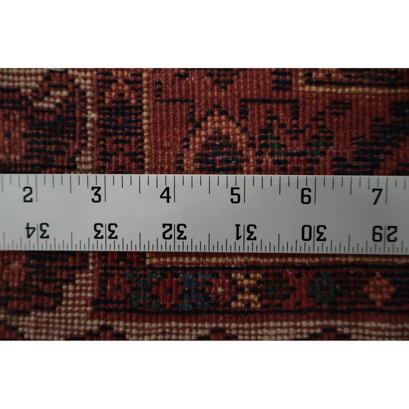 Hand Knotted Oriental 100% Wool Carpet Traditional Geometric Navy Blue & Blues Afshar Area Rug - 3' 10'' X 3' 1''