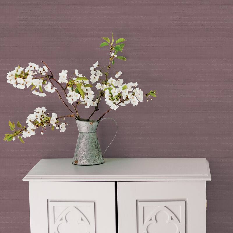 Galerie Wallcoverings Vintage Roses Pretty Script Non-Woven Matte Wallpaper Roll