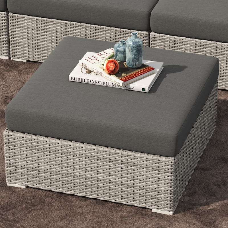Corvus 8-piece Aluminum Wicker Patio Sectional Conversation Set