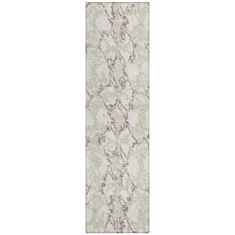 Machine Washable Indoor/ Outdoor Abstract Modern Chantille Rug