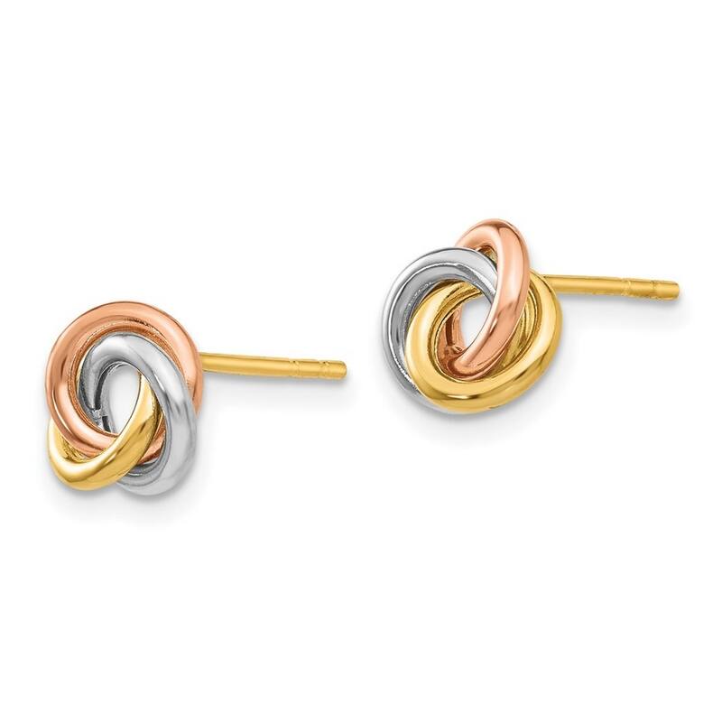 Curata 10k Tri Color Gold8mm Twisted Love Knot Post Earrings