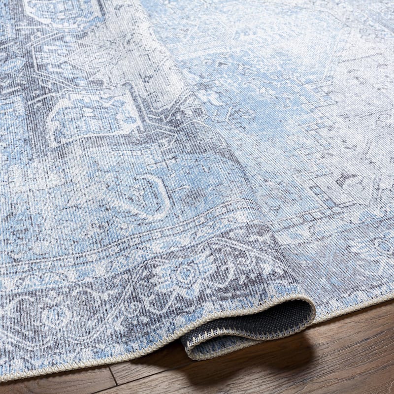 Livabliss Amelie Vintage Medallion Machine Washable Area Rug