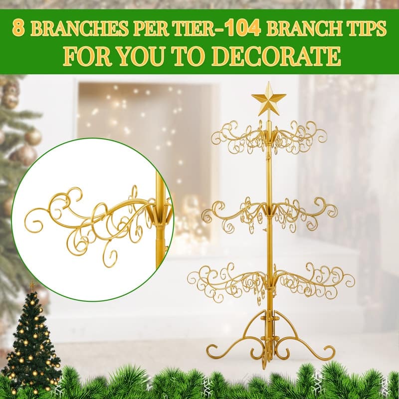 6ft Wrought Iron Gold Christmas Tree