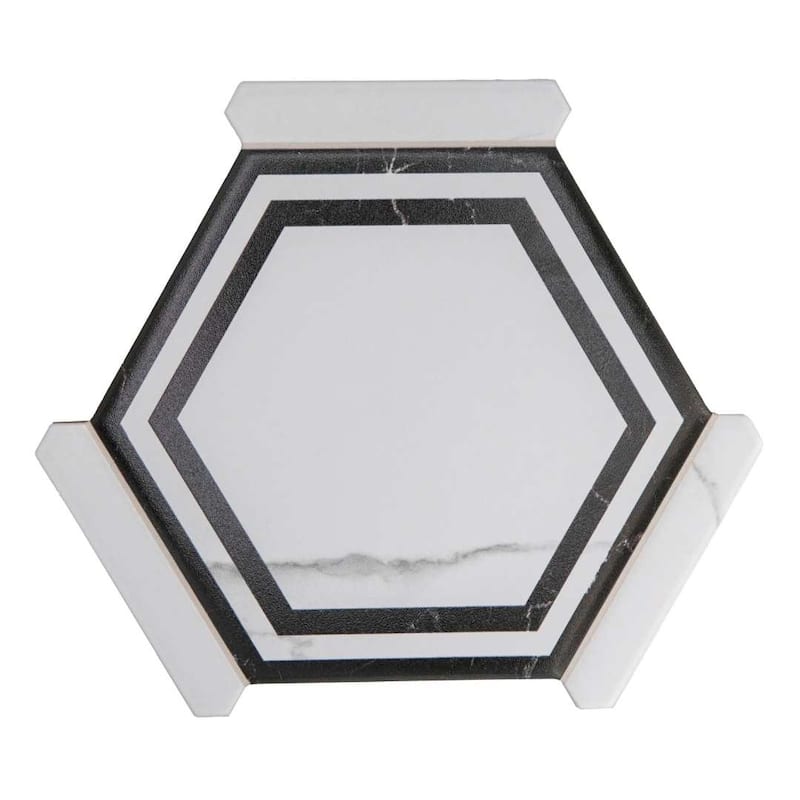 Kykuit 8.6x9.8 Satin Porcelain Hexagon Tile - Floor, Wall, Backsplash