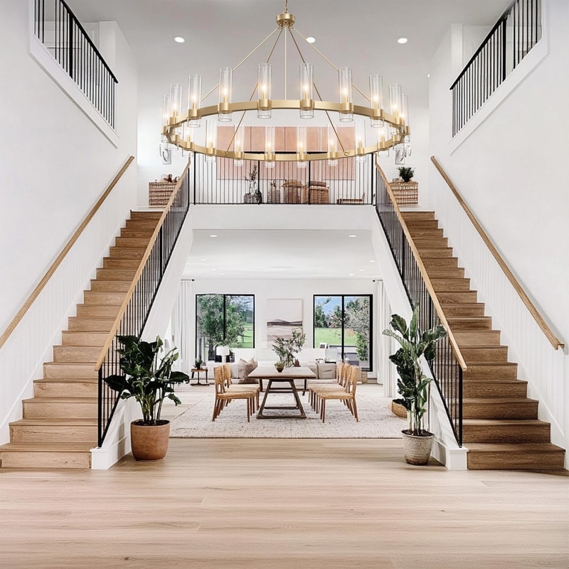 KAYLA 60" 20-Light Black Chandelier - N/A