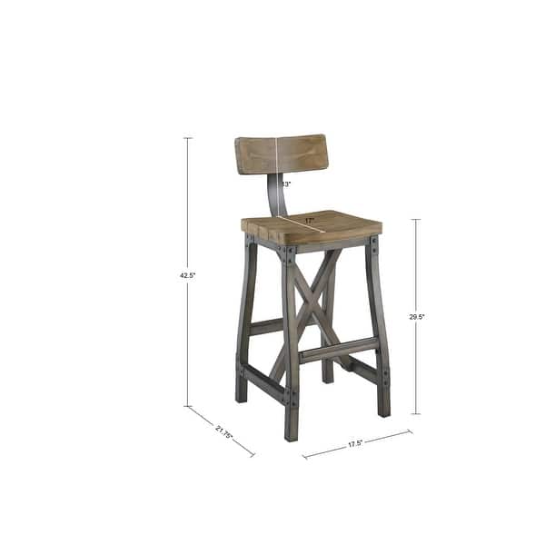 dimension image slide 2 of 2, Carbon Loft Magie Amber and Graphite Barstool with Back