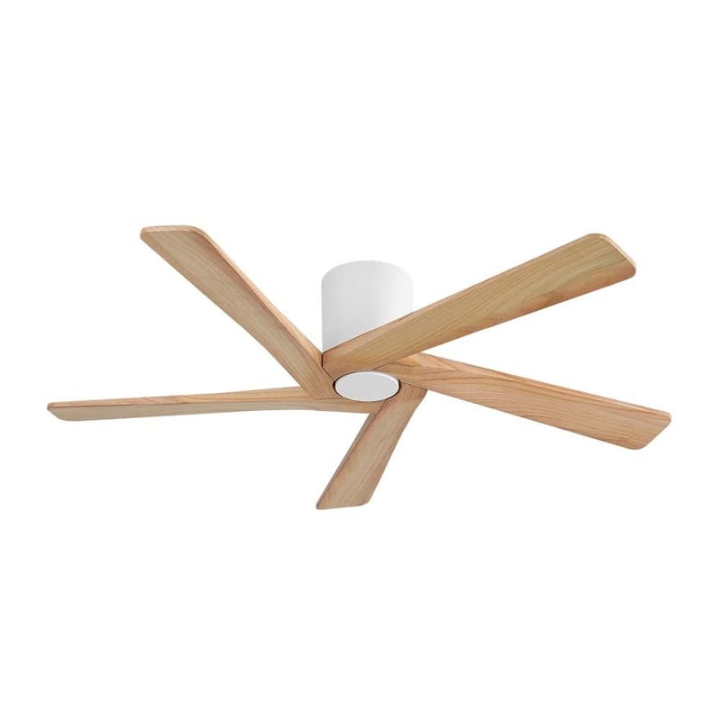 MLiAN 5 Solid Wood Blades Indoor Flush Mount Ceiling Fan with Remote