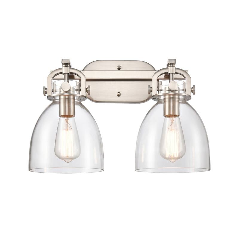 Innovations Lighting Newton Bell 2 Light 17" Bath Vanity Light - Brushed Satin Nickel