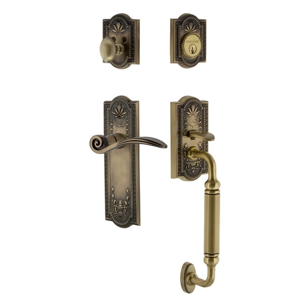 Nostalgic Warehouse MEASWN_ESET_238_CG_LH Meadows Left Handed Sectional Single Cylinder Keyed Entry Handleset with C Grip and